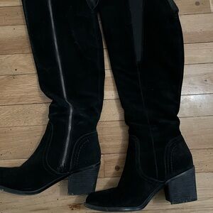 Crown Vintage Black Over the Knee Boots